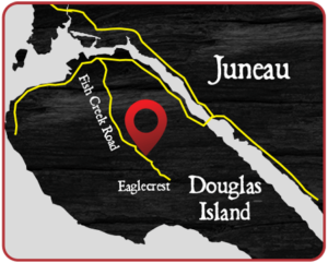 Map showing how to find Smoke Signals Fireworks on Douglas Island in Juneau, Alaska